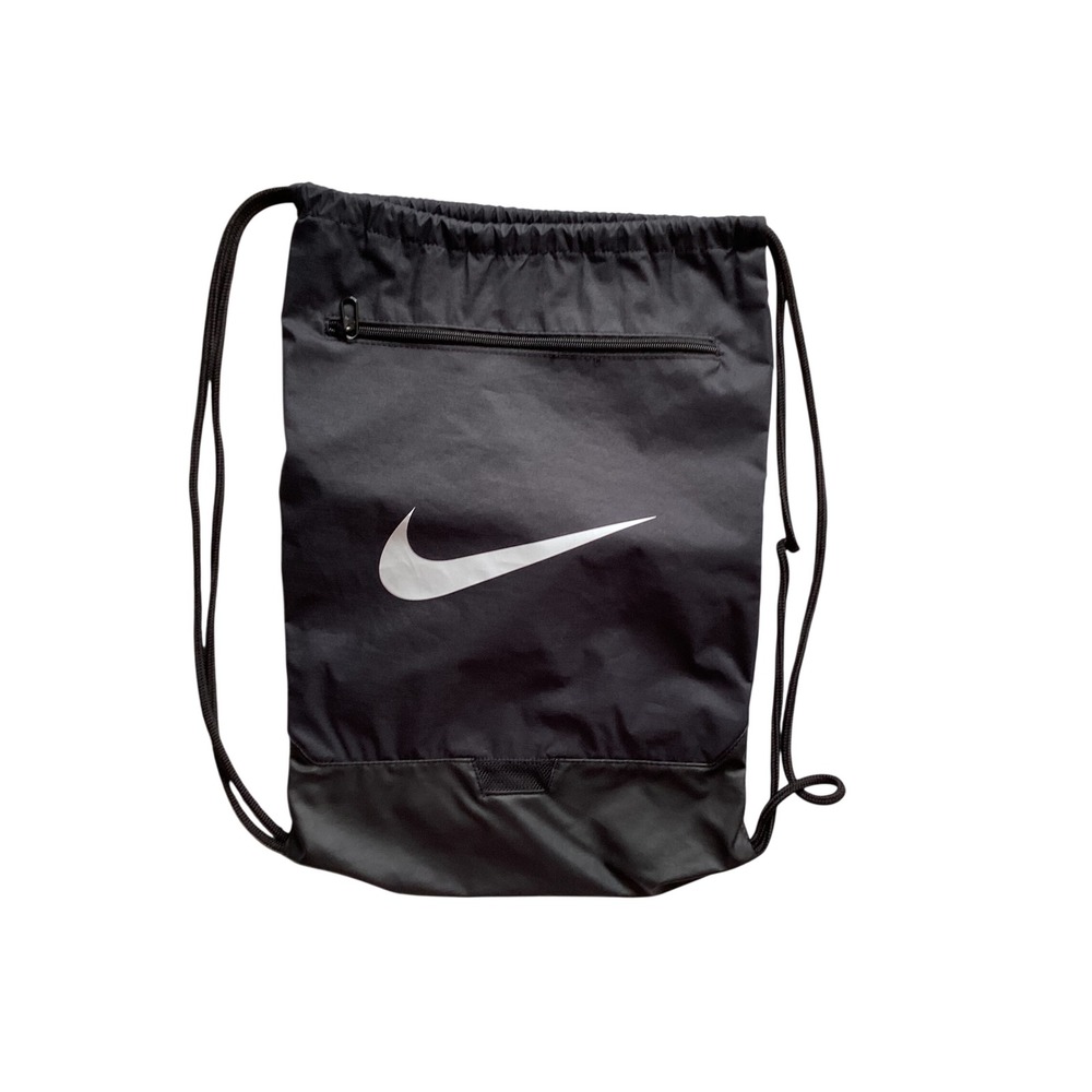 Nike Swoosh Mountain Logo Drawstring Cinch Backpack Unisex OS Black Excellent